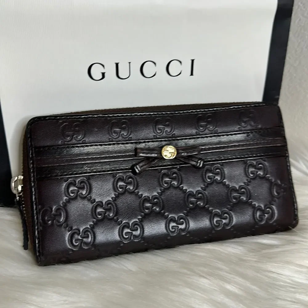 💯Authentic Guccissima Zipped Around Long Wallet 🍀